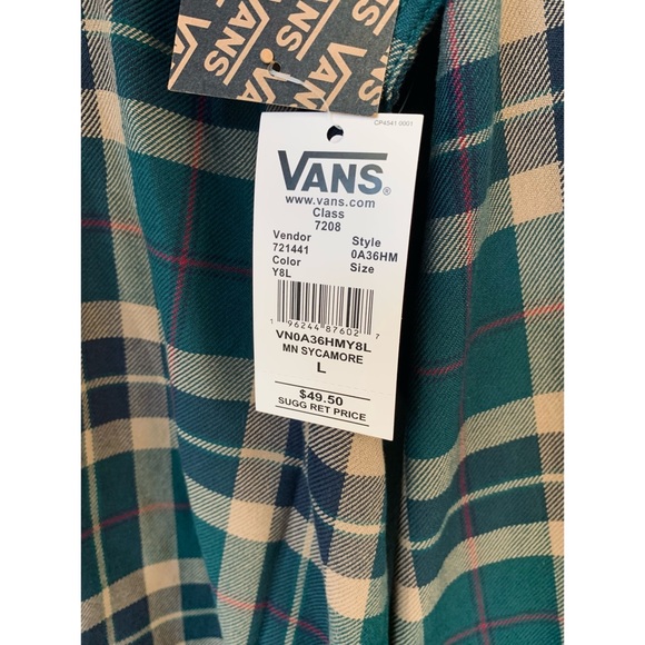 VANS Sycamore Flannel Classic Fit Button Down Long Sleeve Shirt Men’s Large - Picture 4 of 5